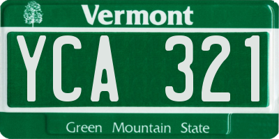 VT license plate YCA321
