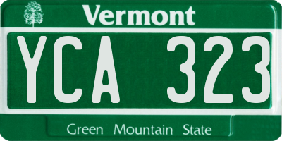 VT license plate YCA323