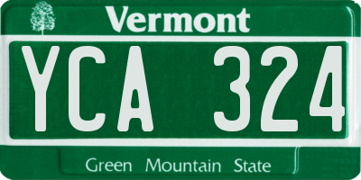 VT license plate YCA324