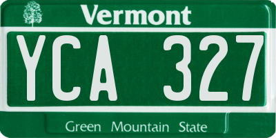 VT license plate YCA327