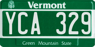 VT license plate YCA329