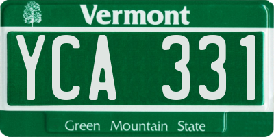 VT license plate YCA331
