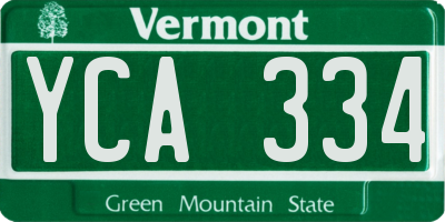 VT license plate YCA334