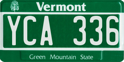 VT license plate YCA336