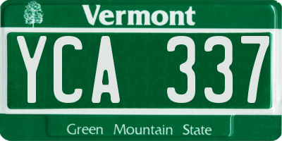 VT license plate YCA337