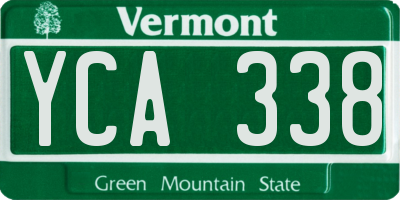 VT license plate YCA338