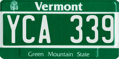 VT license plate YCA339