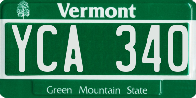 VT license plate YCA340