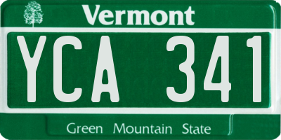VT license plate YCA341