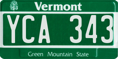 VT license plate YCA343