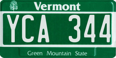 VT license plate YCA344