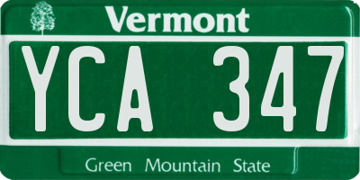 VT license plate YCA347