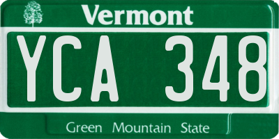VT license plate YCA348