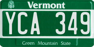VT license plate YCA349