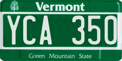 VT license plate YCA350