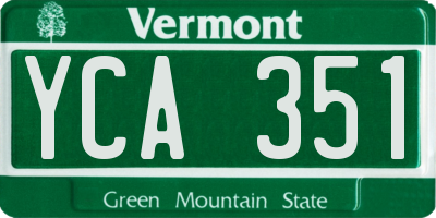 VT license plate YCA351