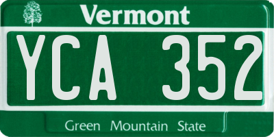 VT license plate YCA352