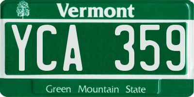 VT license plate YCA359