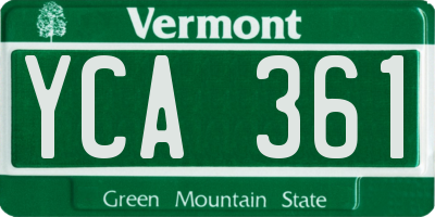 VT license plate YCA361