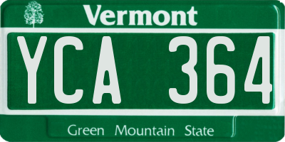 VT license plate YCA364