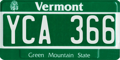 VT license plate YCA366