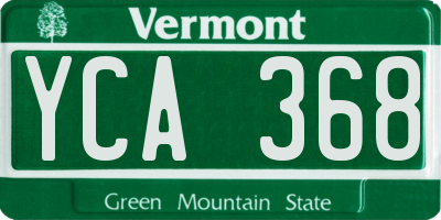 VT license plate YCA368