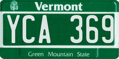 VT license plate YCA369
