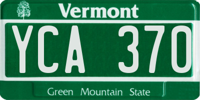 VT license plate YCA370