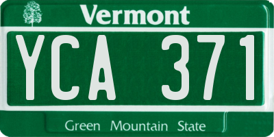 VT license plate YCA371
