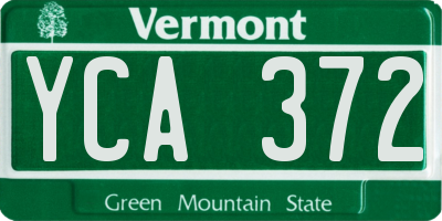 VT license plate YCA372