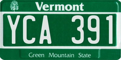 VT license plate YCA391