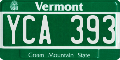 VT license plate YCA393