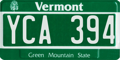 VT license plate YCA394