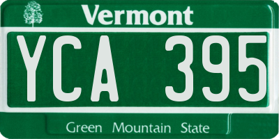 VT license plate YCA395
