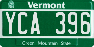 VT license plate YCA396