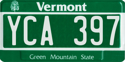 VT license plate YCA397