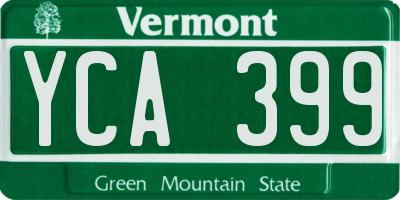 VT license plate YCA399