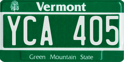 VT license plate YCA405