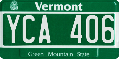 VT license plate YCA406