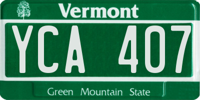 VT license plate YCA407
