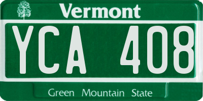 VT license plate YCA408