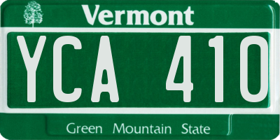 VT license plate YCA410