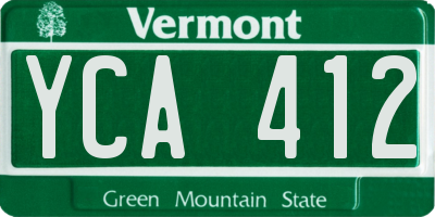 VT license plate YCA412