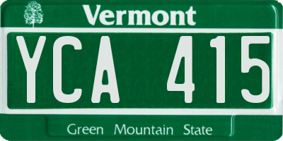 VT license plate YCA415
