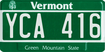 VT license plate YCA416
