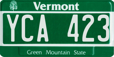 VT license plate YCA423