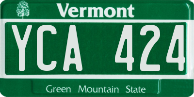 VT license plate YCA424