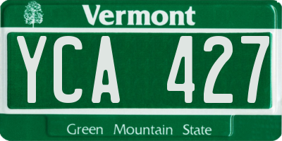 VT license plate YCA427