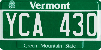VT license plate YCA430