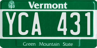 VT license plate YCA431